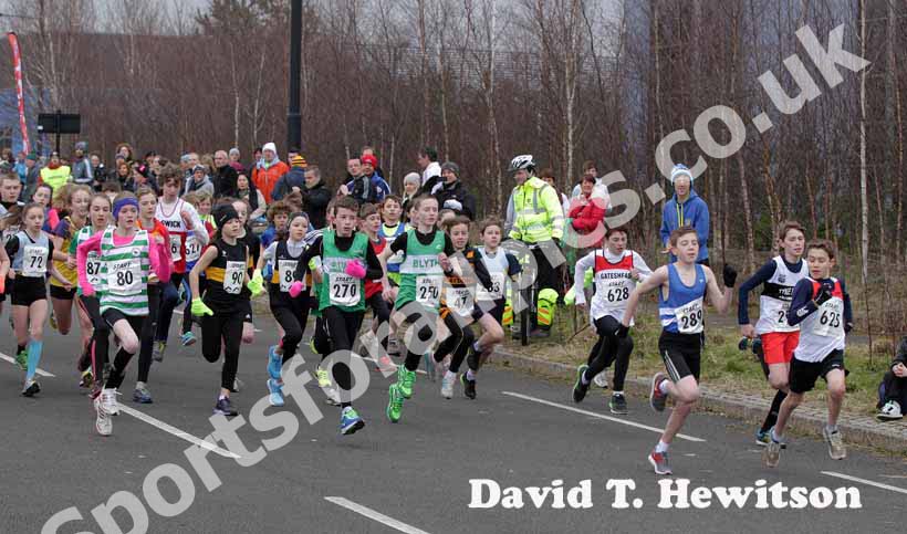 Start of the under-13's Elswick Road Relays.